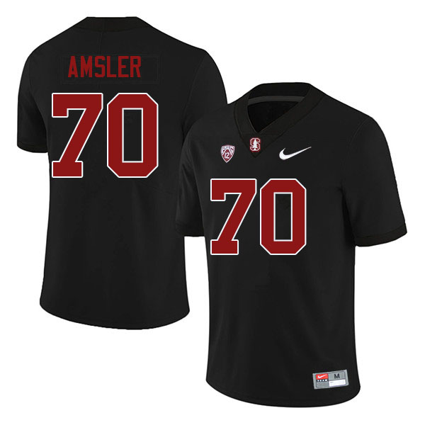 Men #70 Jason Amsler Stanford Cardinal College Football Jerseys Sale-Black - Click Image to Close